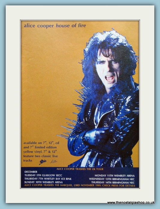 Alice Cooper, House of Fire Original Advert 1989 (ref AD3140)