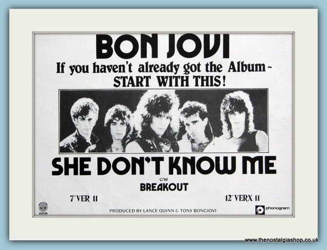 Bon Jovi She Don't Know Me 1984 Original Advert (ref AD3256)