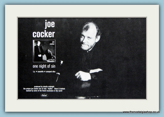 Joe Cocker Original Advert 1989 (ref AD1881)