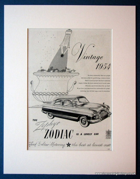 Ford Zephyr Zodiac. Original advert 1954 (ref AD1123)