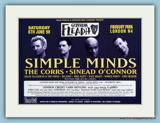 Simple Minds Original Advert 1998 (ref AD1864)