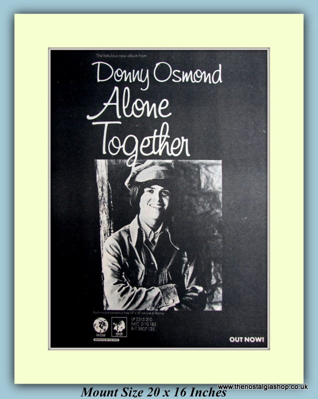 Donny Osmond Original Advert 1973 (ref AD9061)