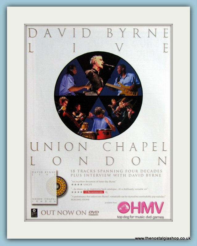 David Byrne Live Union Chapel London Original Advert 2005 (ref AD4174)