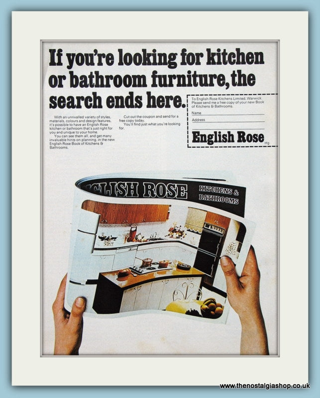 English Rose Kitchen Furniture Original Advert 1975 (ref AD2786)