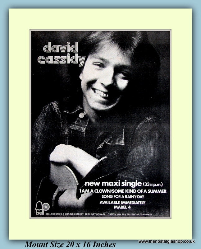 David Cassidy I am A Clown Original Advert 1973 (ref AD9095)