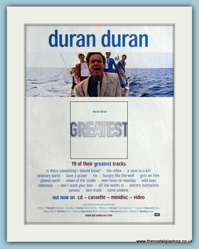 Duran Duran Greatest Tracks Original Advert 1999 (ref AD4168)