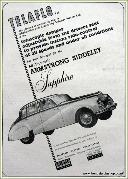 Armstrong Siddeley Sapphire Telaflo Ltd Original Advert 1955 (ref AD6660)