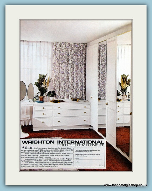 Wrighton Fitted Bedroom Furniture Original Advert 1976 (ref AD2395)