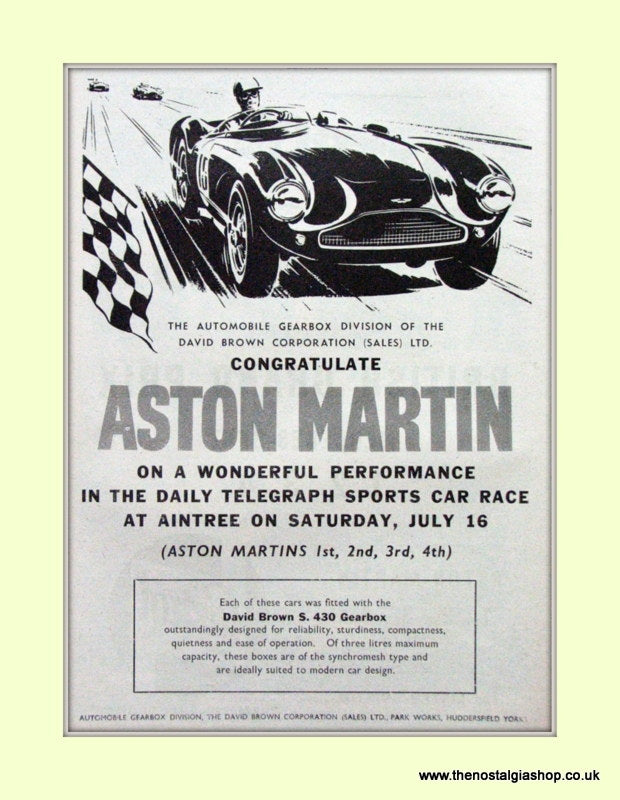 Aston Martin Sports Car Race Aintree Original Advert 1955 (ref AD6759 ...