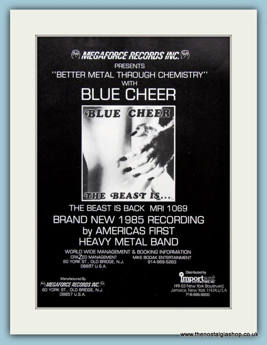 Blue Cheer The Beast Is Back Original Music Advert 1985 (ref AD3409)