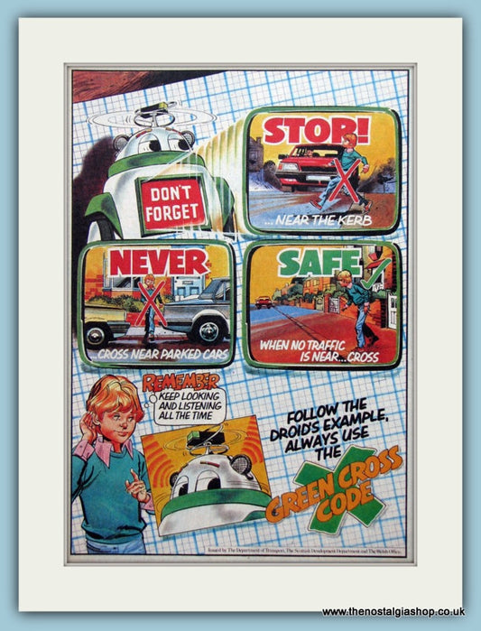 Green Cross Code Set Of 2 Original Adverts 1982 (ref AD6440)