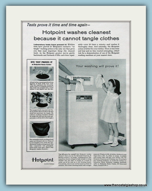 Hotpoint Washing Machine Original Advert 1959 (ref AD2564)