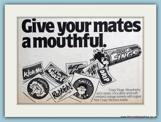 Crazy Fings Sweets Trebor Original Advert 1981 (ref AD6381)