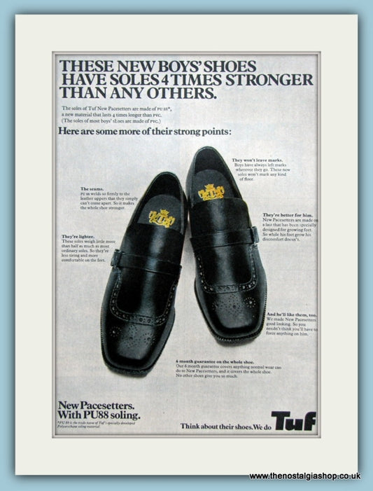 Tuf Pacesetters Shoes. Original Advert 1970 (ref AD3555)