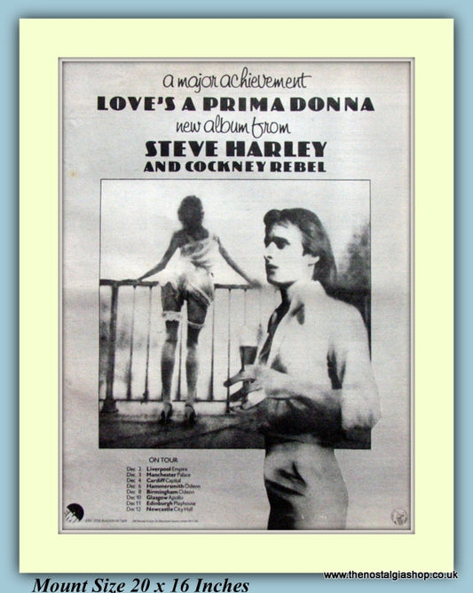 Steve Harley And Cockney Rebel Love's A Primadonna Original Advert 1976 (ref AD9312)