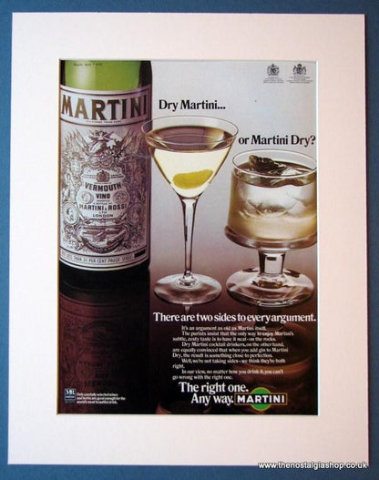 Martini. Set of 4 Original adverts 1975 & 1985 (ref AD1136)