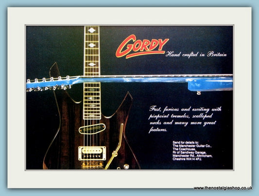 Gordy Guitars. Original Advert 1989 (ref AD2689)