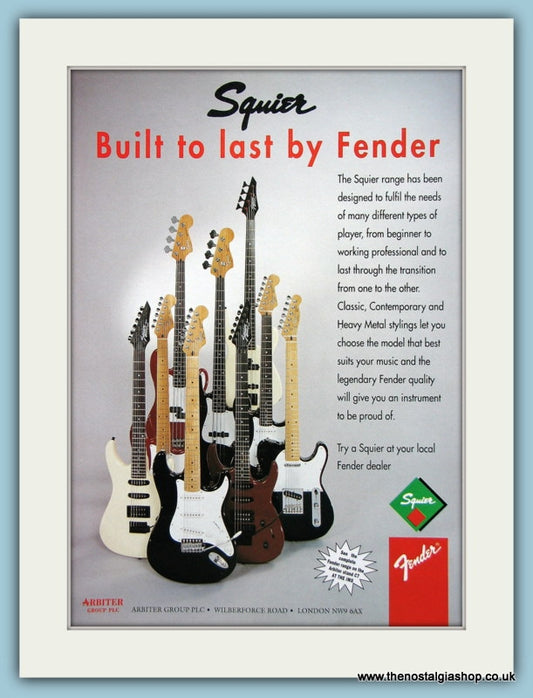 Fender Squire Guitars Original Advert 1991 (ref AD2720)