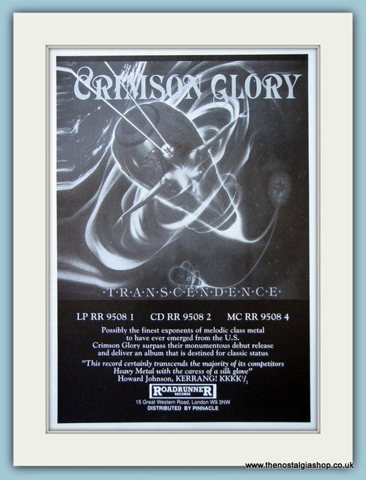 Crimson Glory Transcendence Original Advert 1988 (ref AD4120)