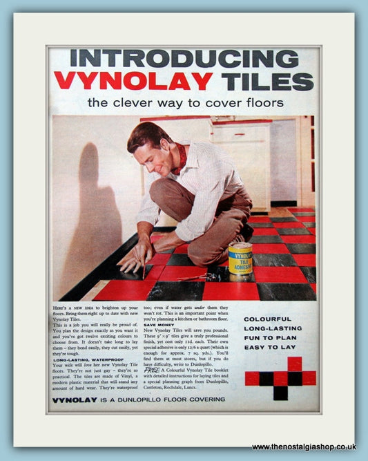 Vynolay Floor Tiles Original Advert 1960 (ref AD4687)