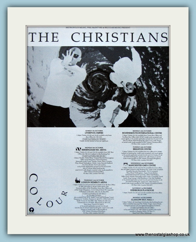 The Christians Tour Dates 1990 Original Advert (ref AD4104)