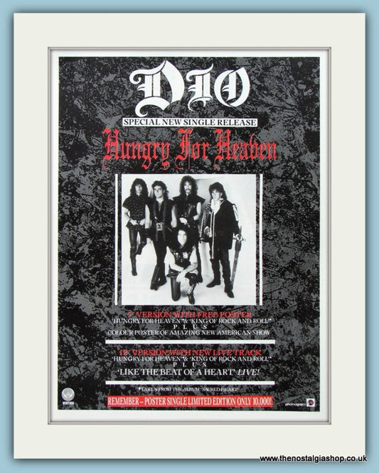 Dio Hungry For Heaven 1985 Original Advert (ref AD4452)