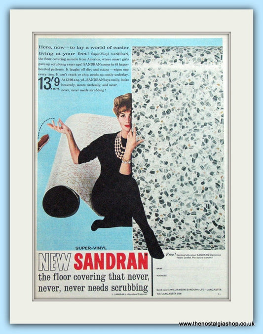 Sandran Floor Covering Original Advert 1961 (ref AD4916)