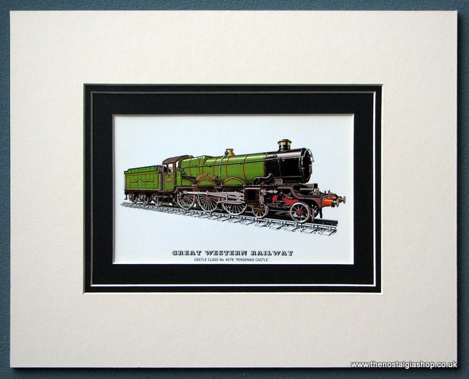 Great Western Railway 'Pendennis Castle' Mounted Print (ref SP37)