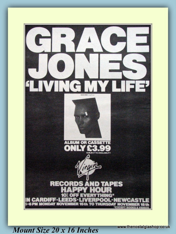 Grace Jones Living My Life Original Advert 1982 (ref AD9319)