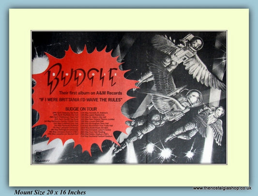 Budgie On Tour April/May Original Advert 1976 (ref AD9407)