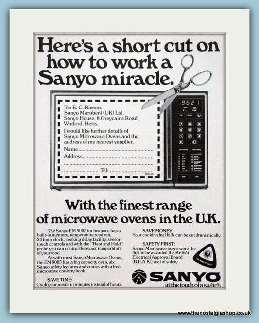 Sanyo Microwave Ovens. Original Advert 1979 (ref AD2576)