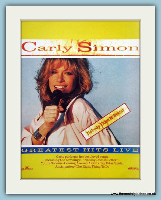 Carly Simon Nobody Does It Better Original Music Advert 1989 (ref AD3755)