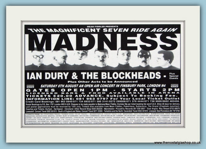 Madness Original Advert 1992 (ref AD1939)