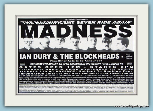 Madness Original Advert 1992 (ref AD1939)