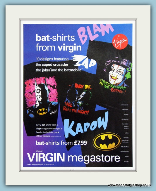 Bat-Shirts From Virgin 1989 Original Advert (ref AD3303)