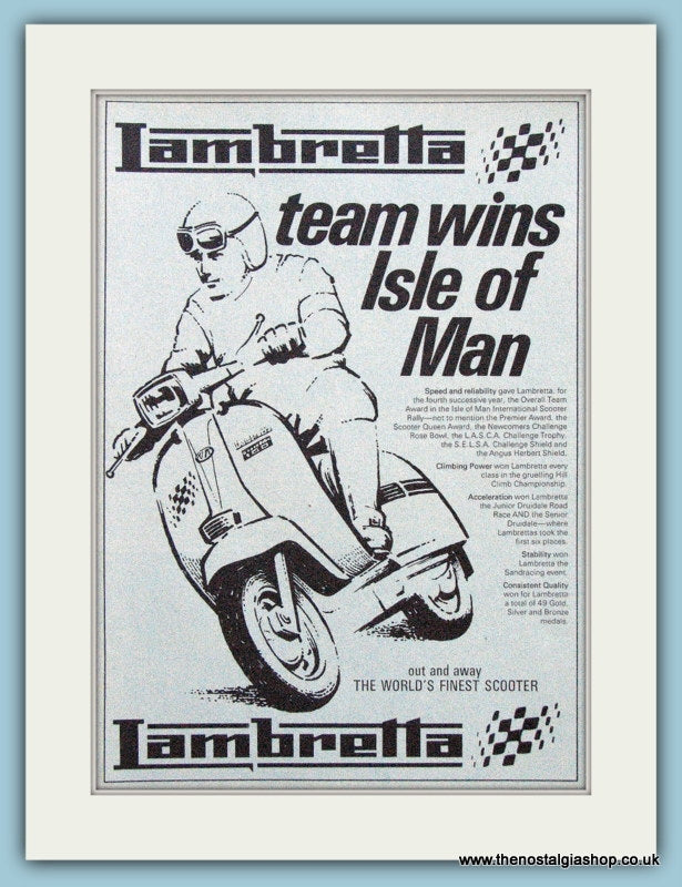 Lambretta wins Isle of Man, 1970 Original Advert (ref AD4072)