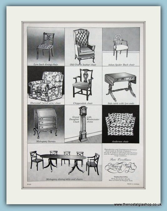 Marr of York. Fine Furniture. Original Advert 1975 (ref AD2420)