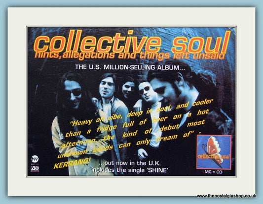 Collective Soul Hints Allegations And Things Left Unsaid Original Music Advert 1994 (ref AD3819)