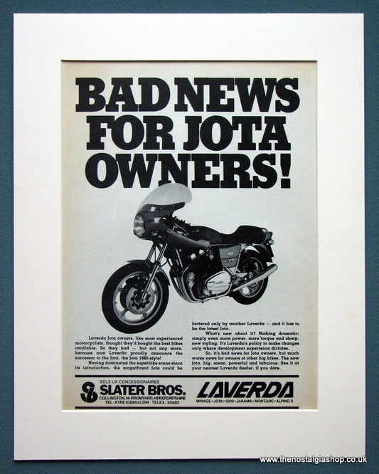 Laverda Jota. Original advert 1980 (ref AD1276)