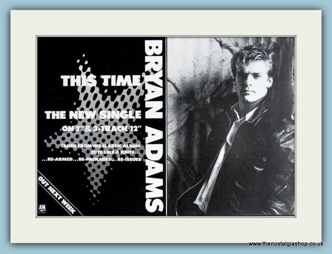 Bryan Adams This Time Original Music Advert 1987 (ref AD3480)