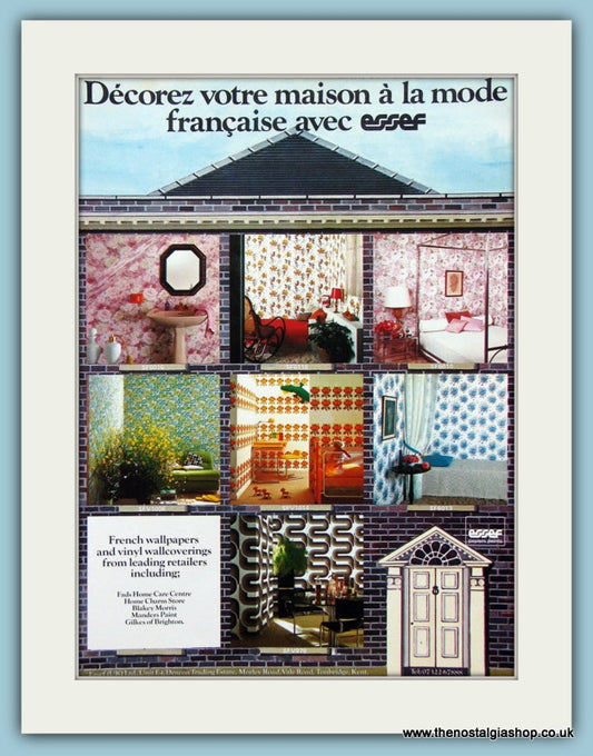 Essef French Wallpapers Original Advert 1976 (ref AD2526)