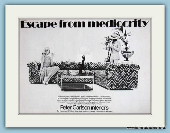 Peter Carlson Interiors Original Advert 1975 (ref AD2421)