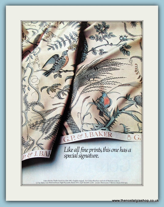 G.P & J. Baker Wallpapers. Original Advert 1979. (ref AD2529)