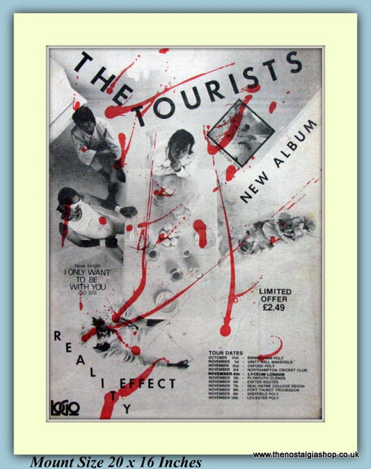 The Tourists Reality Effect Tour Dates Original Advert 1979 (ref AD9259)