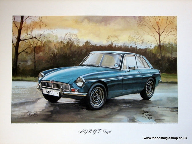 MGB GT Coupe. Classic Large Car Print.