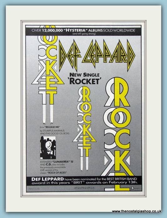 Def Leppard Rocket 1989 Original Advert (ref AD4464)