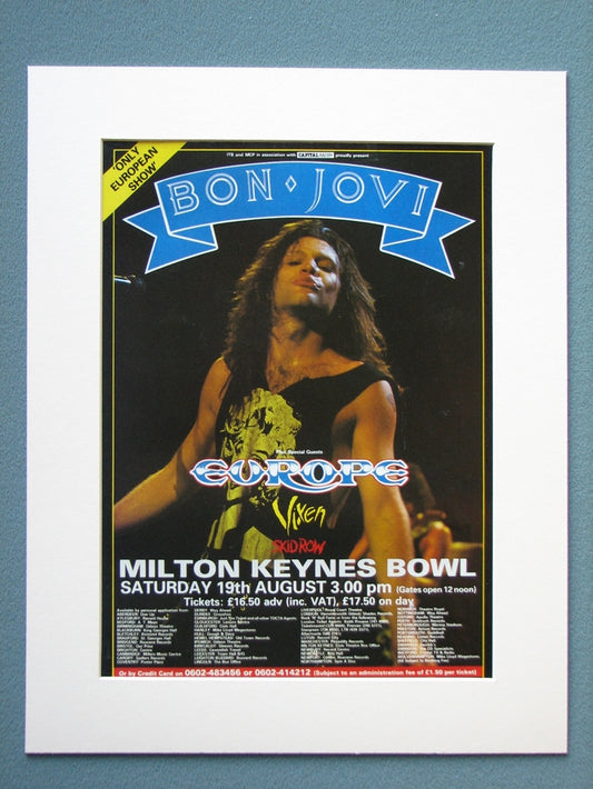 Bon Jovi Milton Keynes 1989 Original Advert (ref AD885)