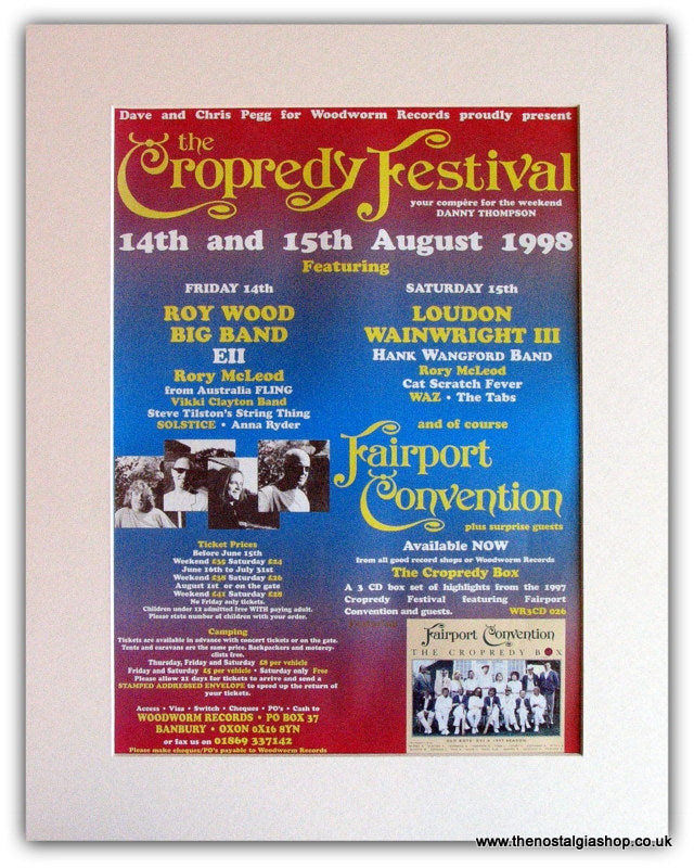 The Cropredy Festival Advert 1998 (ref AD1843) – The Nostalgia Shop