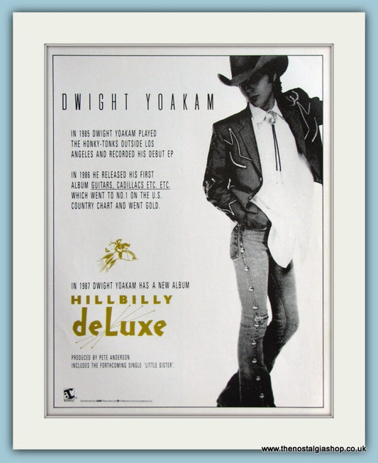 Dwight Yoakam Hillbilly Deluxe Original Advert 1987 (ref AD4177)