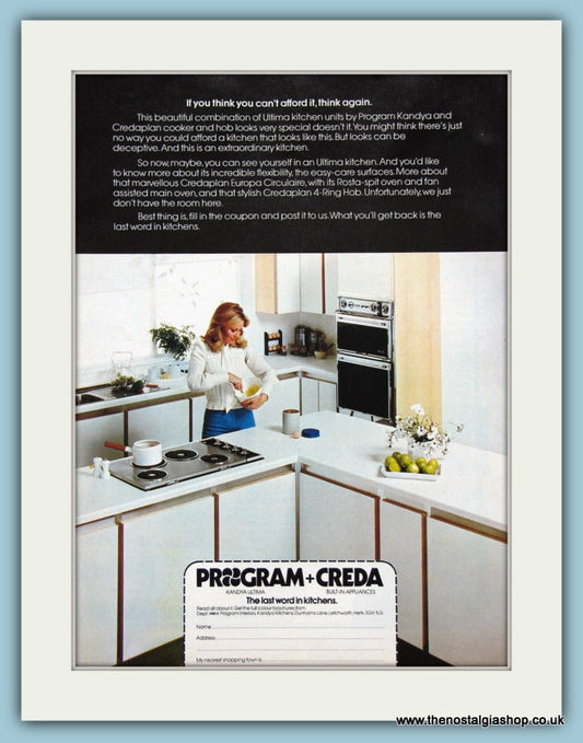 Program  Kandya And Credaplan Kitchen Furniture Original Advert 1975 (ref AD2783)